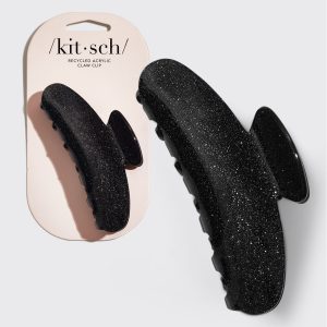 Black Glitter Claw Clip